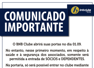 BNB Clube: comunicado importante sobre a reabertura