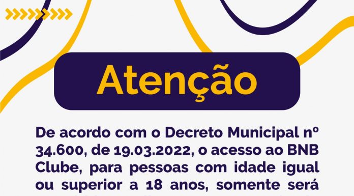 Comprovante de 3ª dose requerido para entrar no BNB Clube