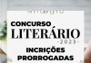 As inscrições para o Concurso Literário 2023 foram prorrogadas.