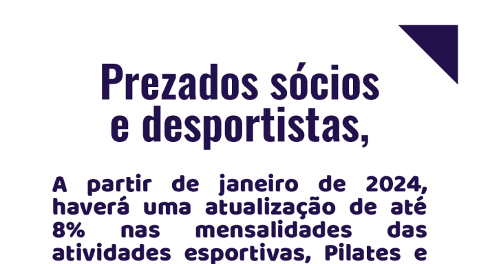 Reajuste da mensalidade em 2024