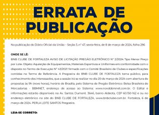 Errata do PREGÃO Nº 02/2024
